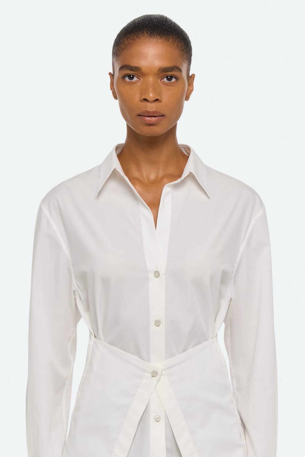 helmut lang apron shirt white