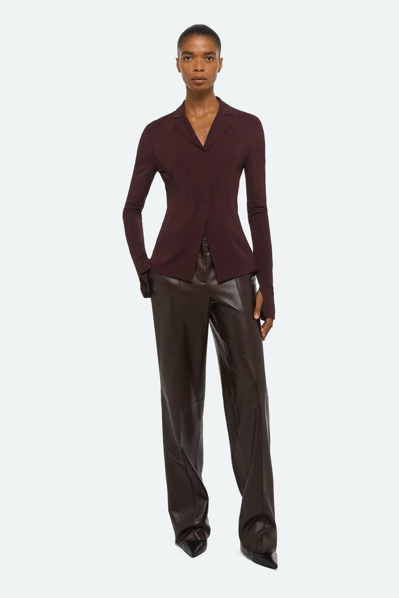 helmut lang blazer top mahogany