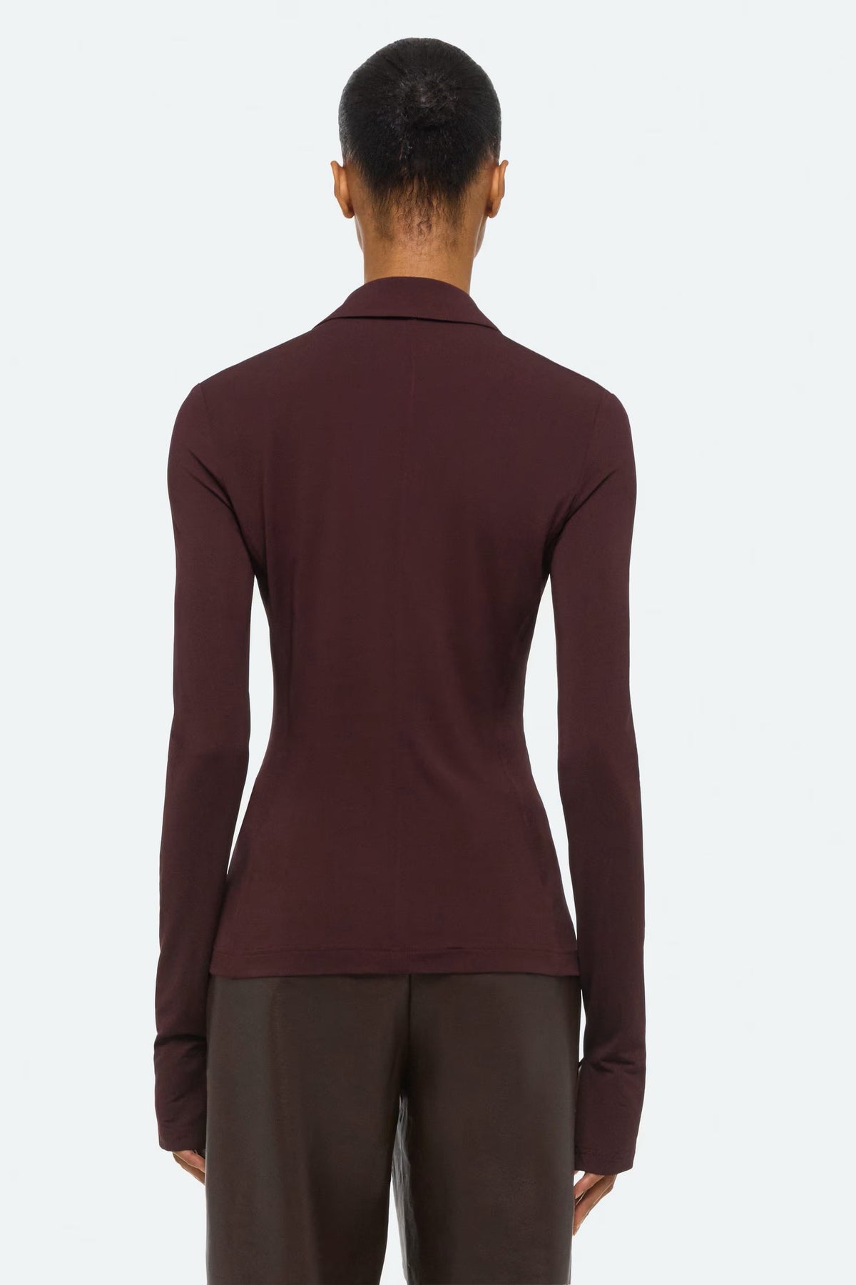 helmut lang blazer top mahogany
