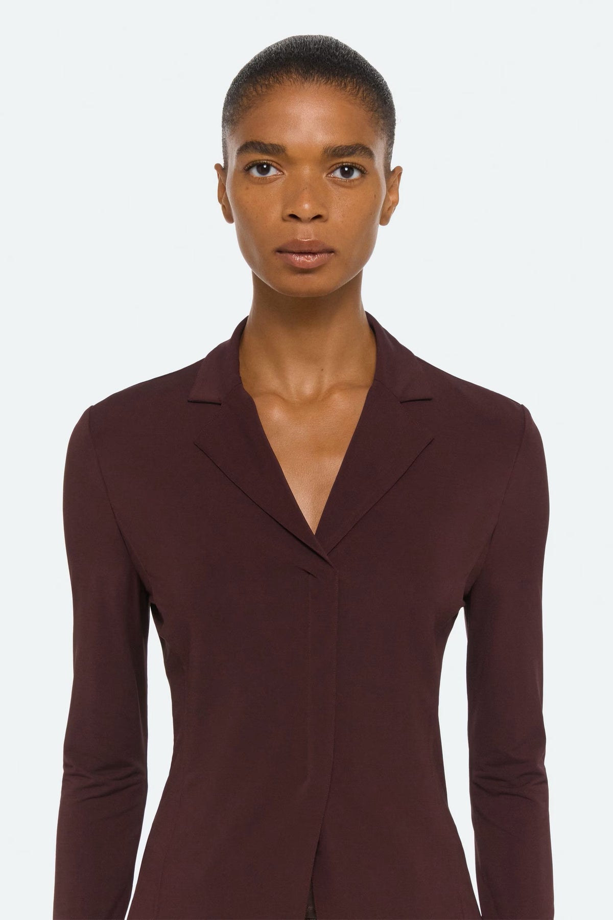 helmut lang blazer top mahogany