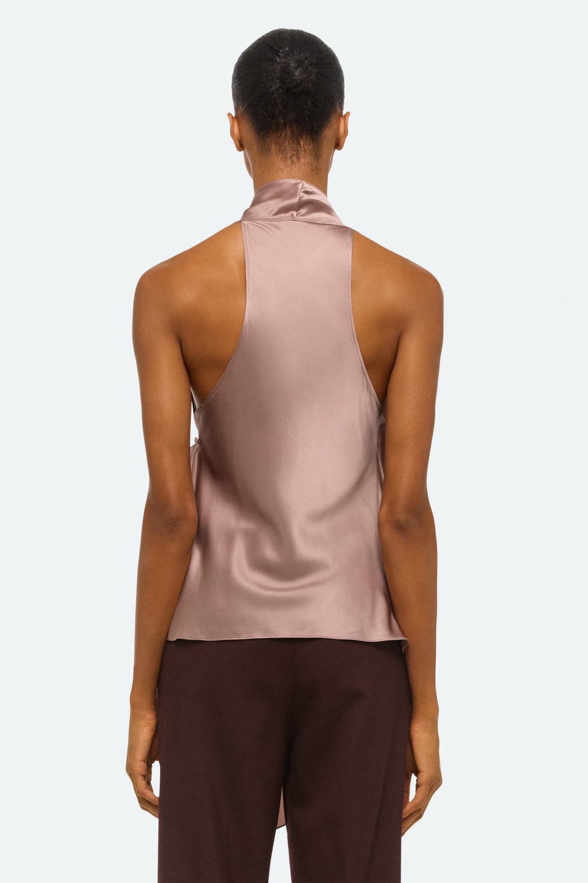 helmut lang drape cowl top tea rose