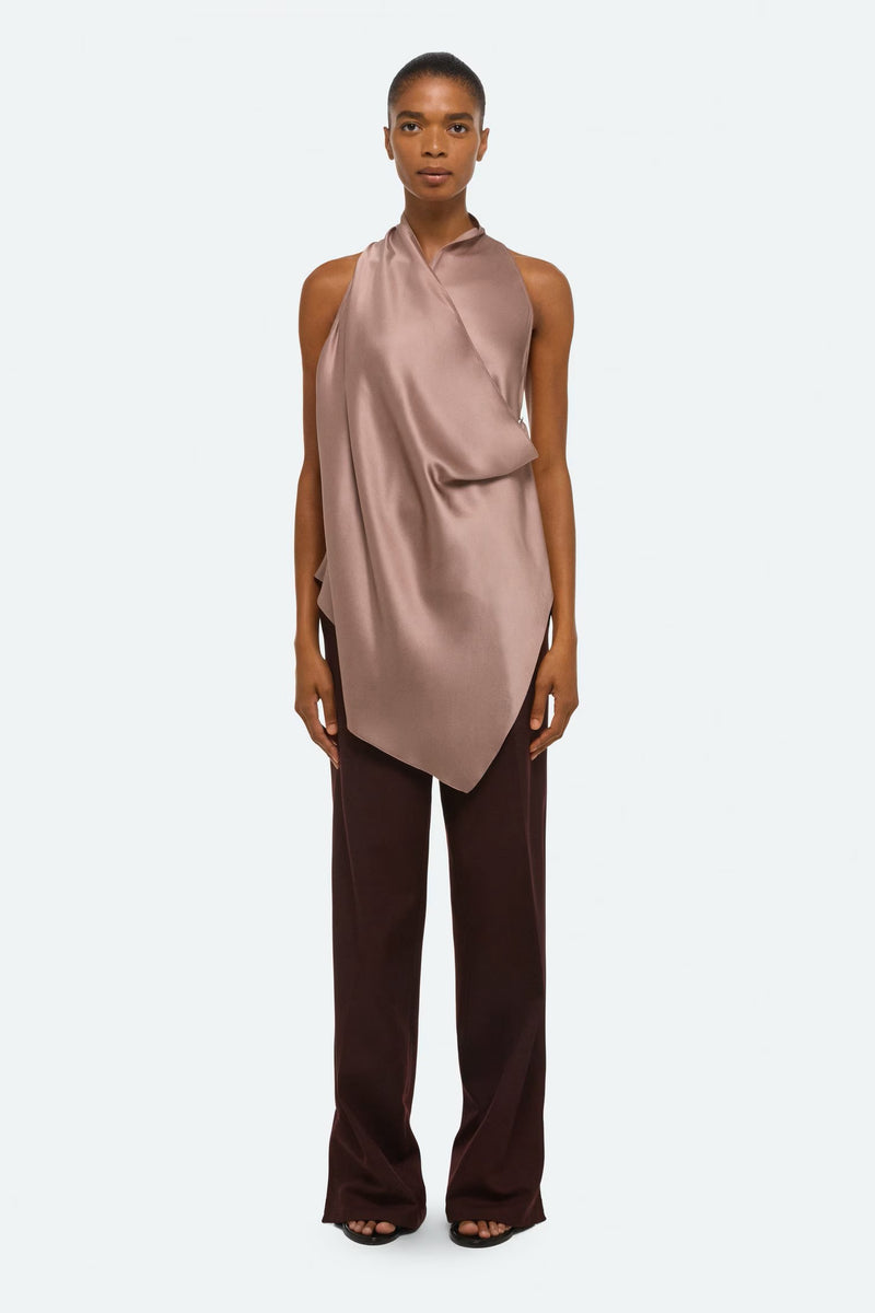 helmut lang drape cowl top tea rose