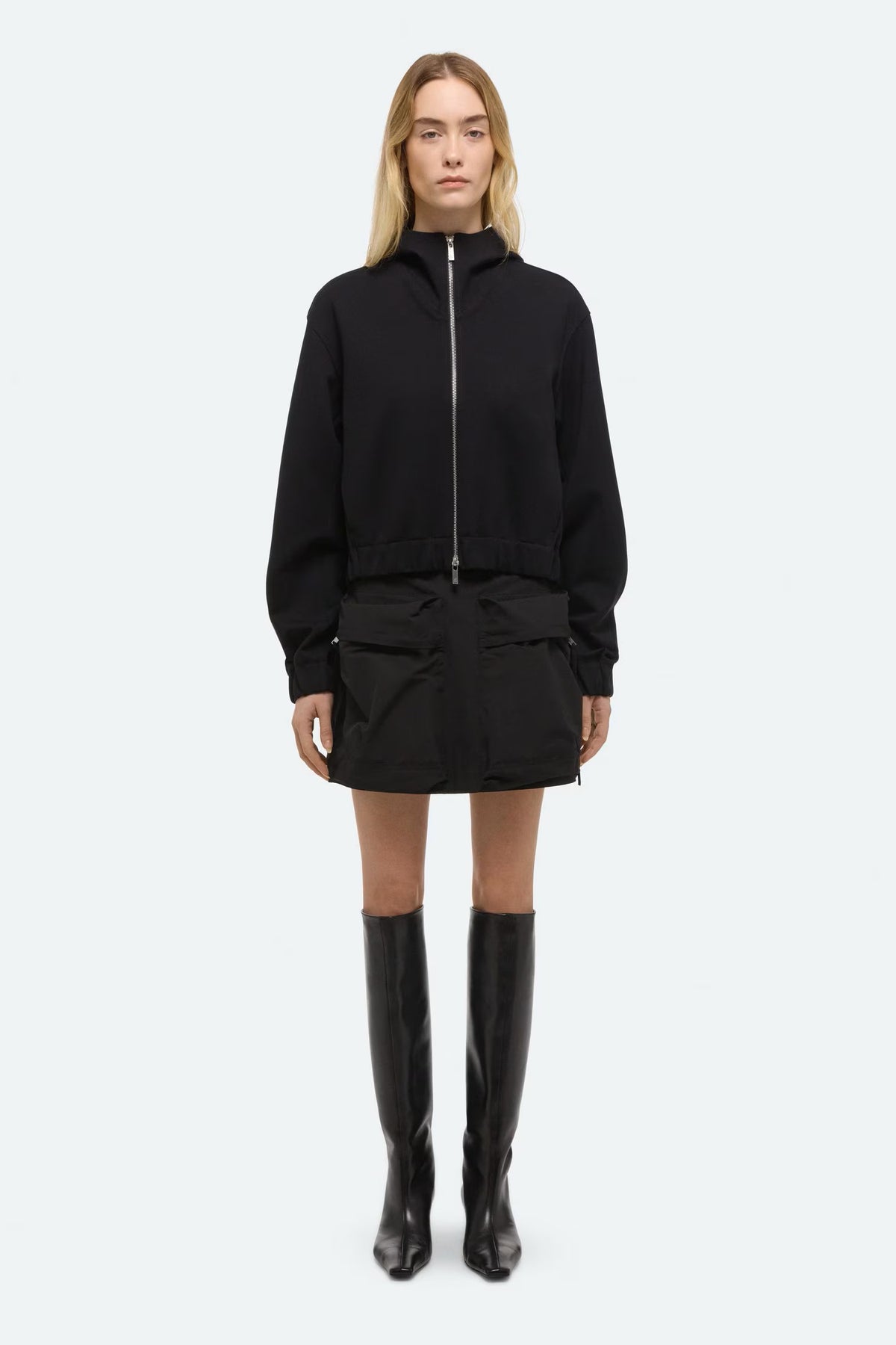 helmut lang hooded jacket black