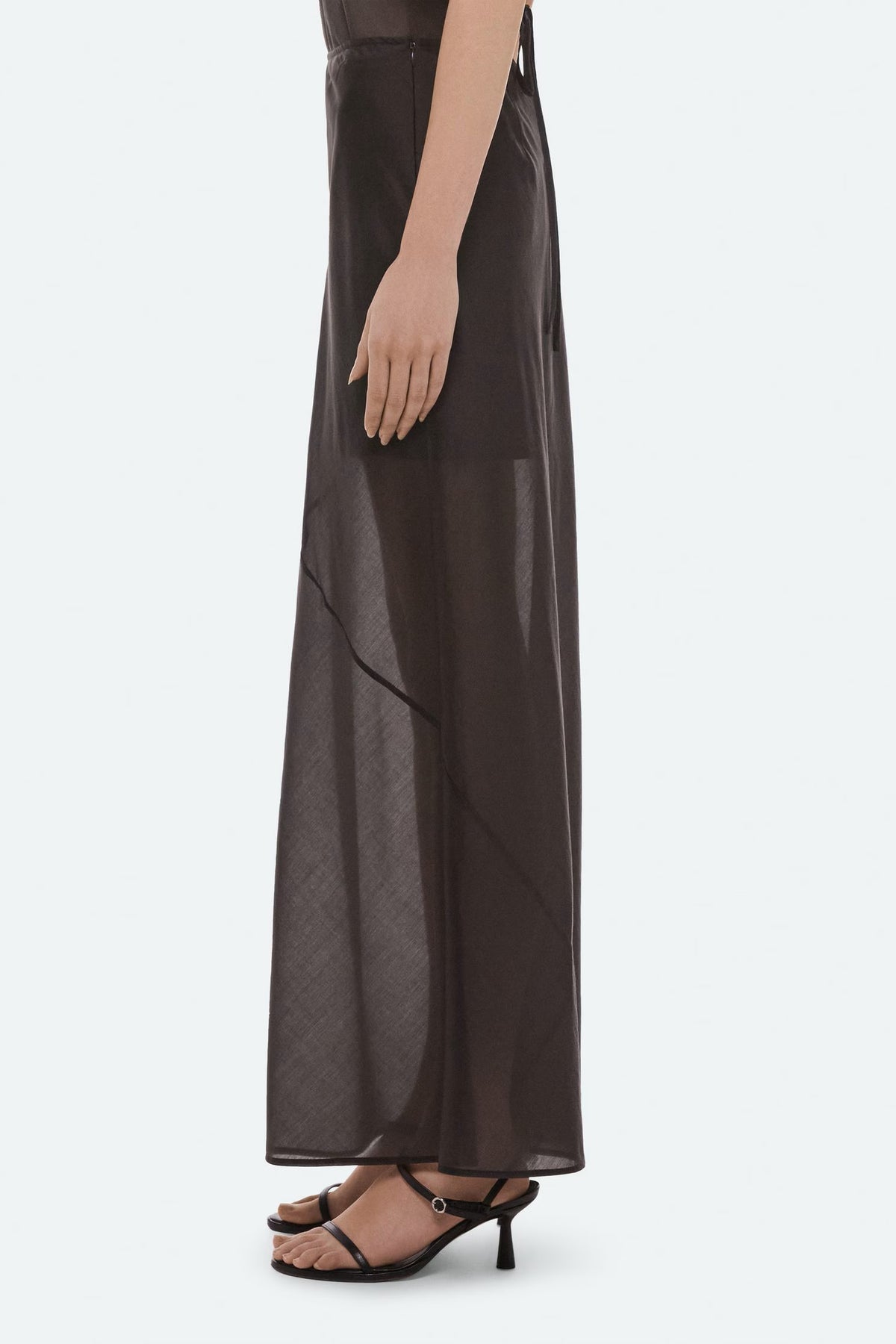 helmut lang layered sheer skirt bistre