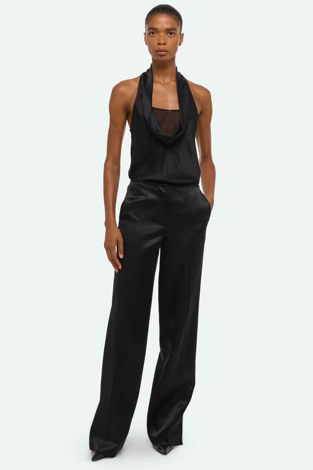 helmut lang minimal satin pant black
