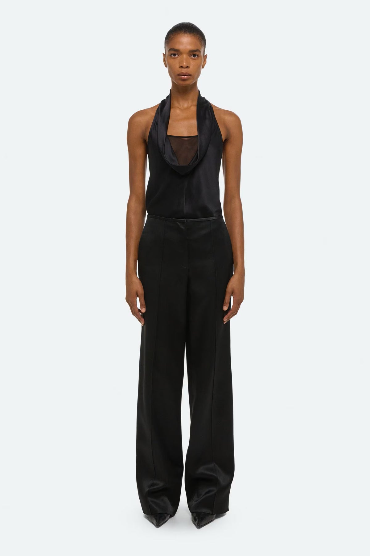 helmut lang minimal satin pant black