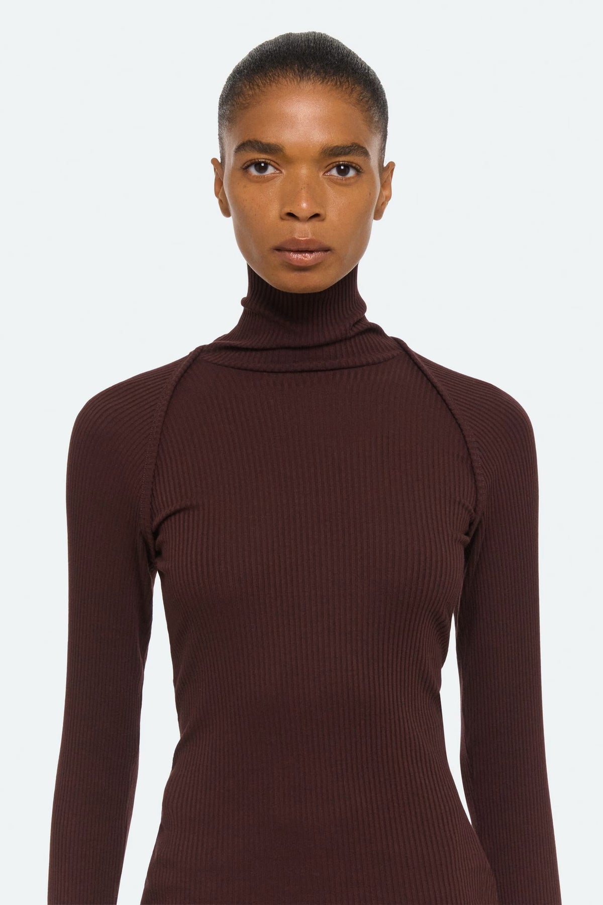 helmut lang shrug turtleneck mahogany