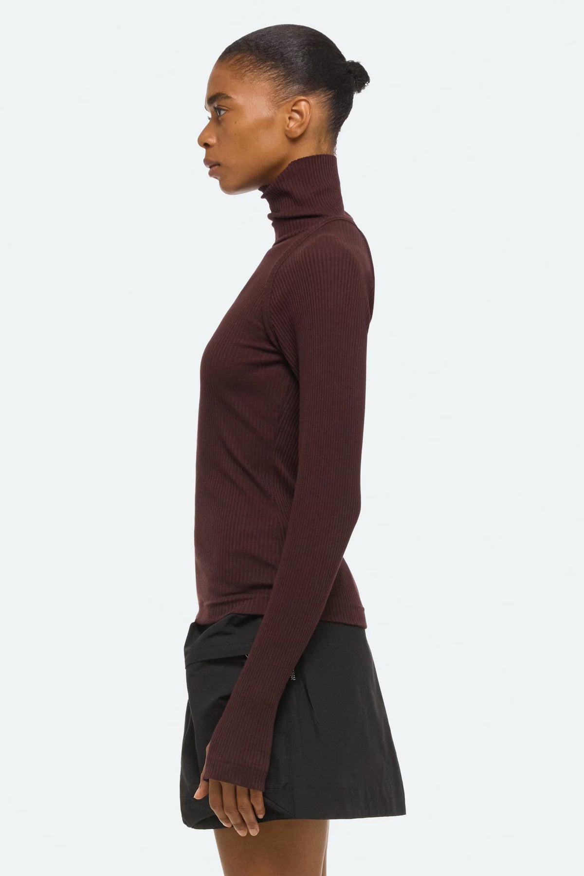 helmut lang shrug turtleneck mahogany