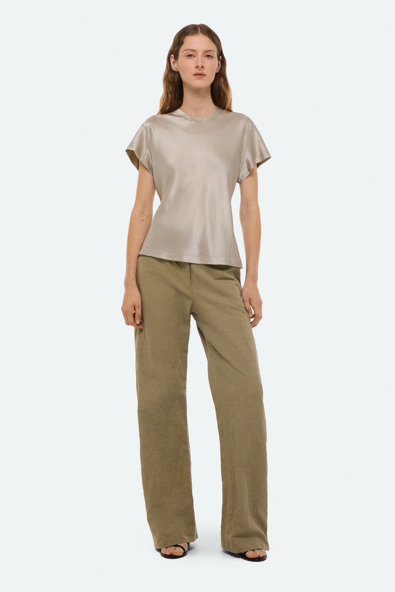 helmut lang silk tee green tea