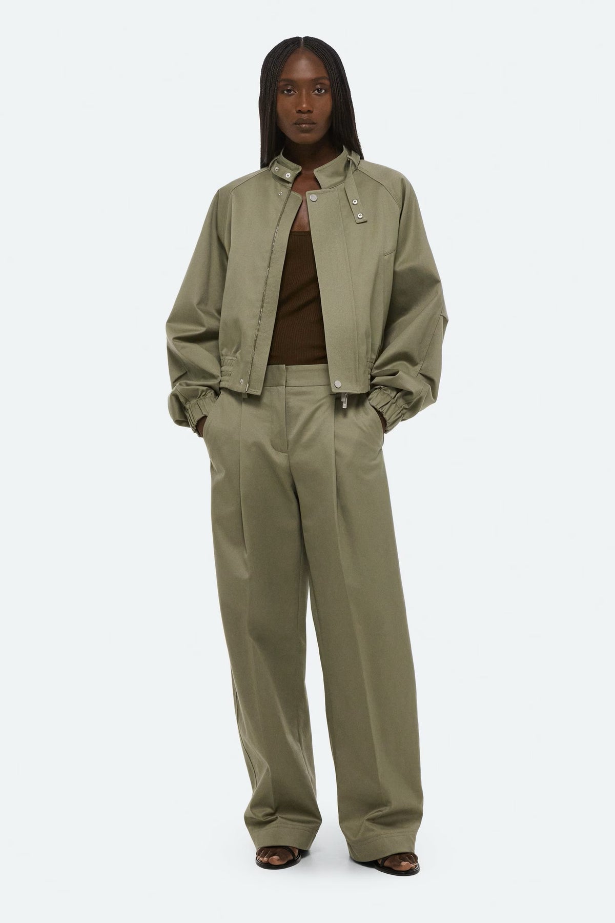 helmut lang trench bomber vetiver