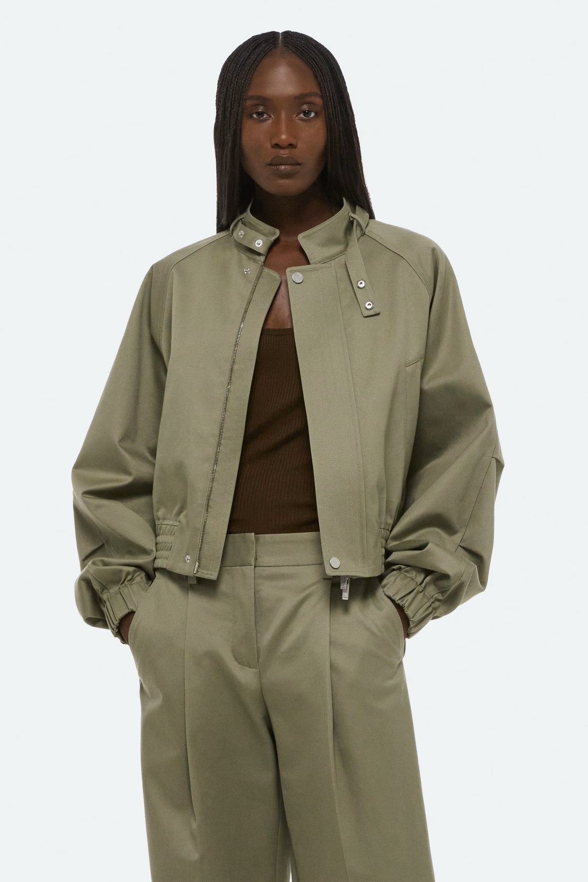 helmut lang trench bomber vetiver
