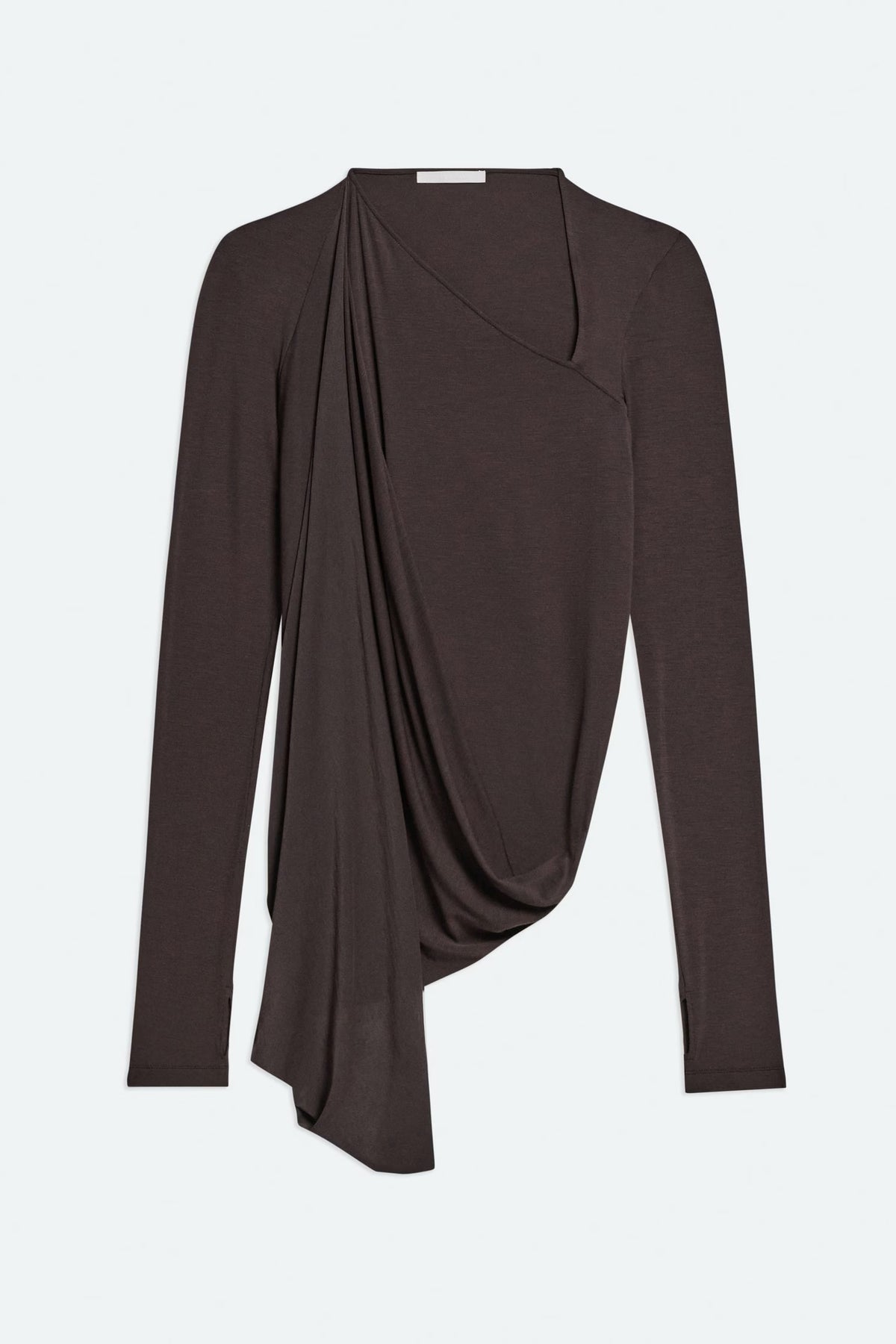 helmut lang twisted long sleeve shirt dark roast