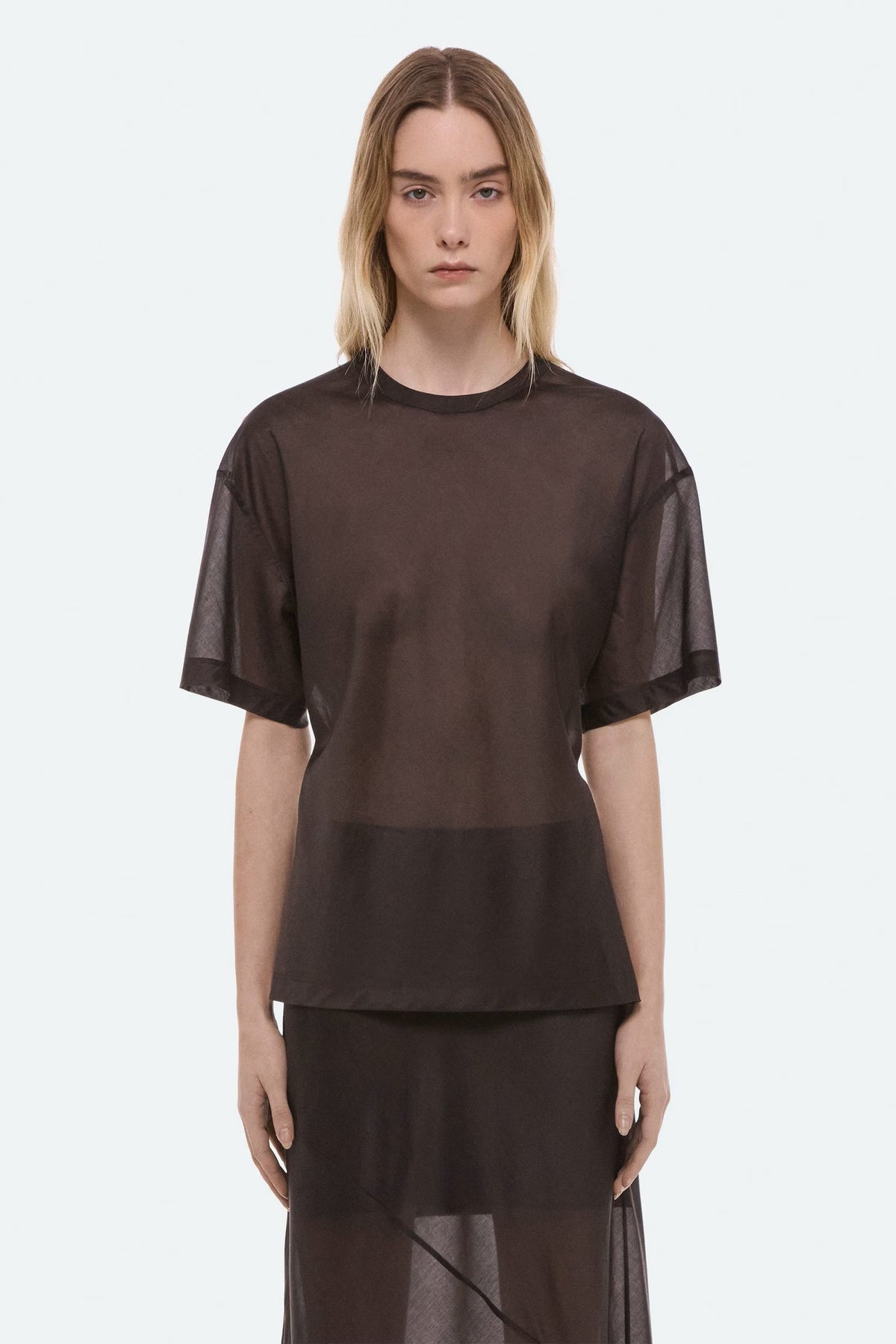 helmut lang sheer relaxed tee bistre