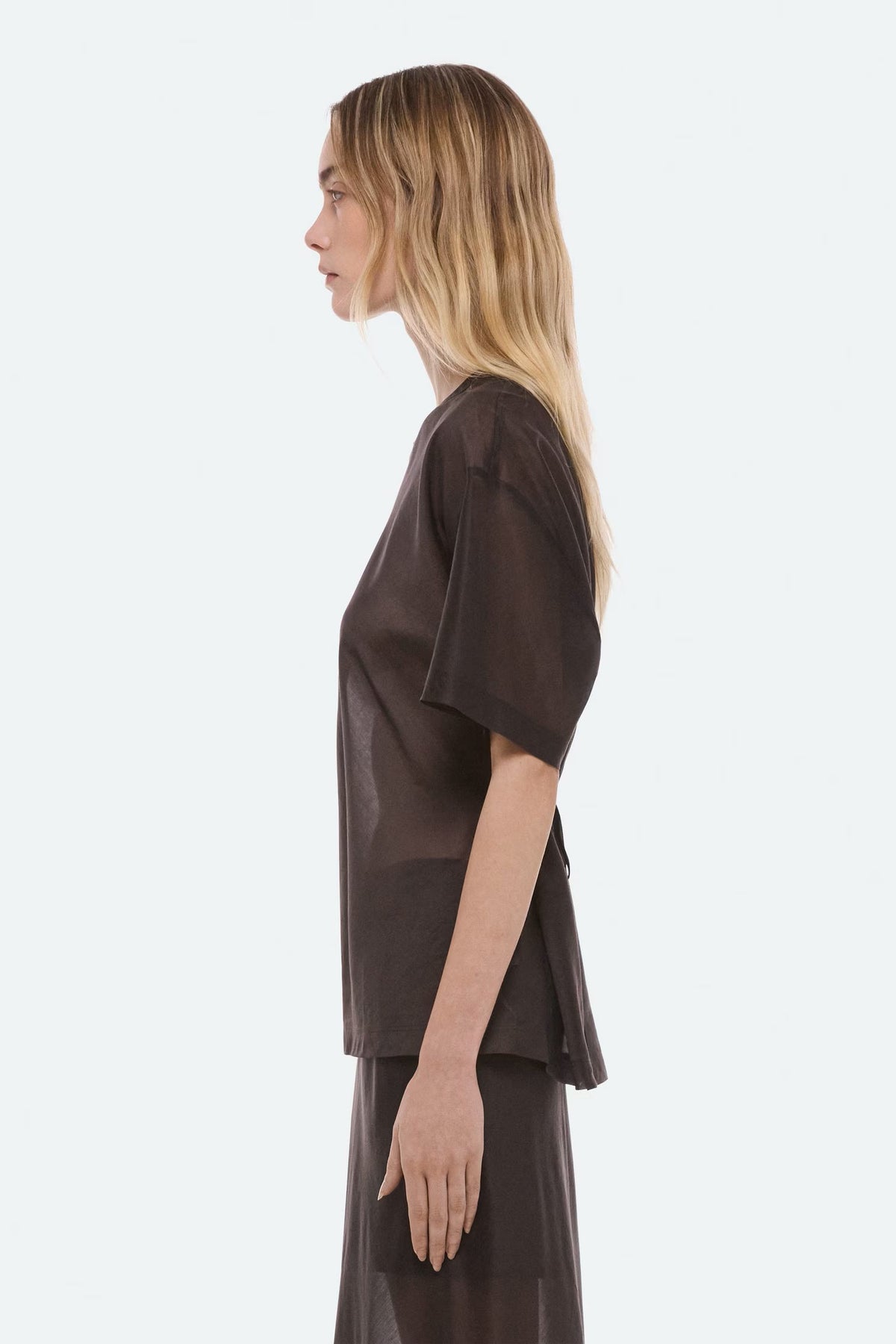 helmut lang sheer relaxed tee bistre