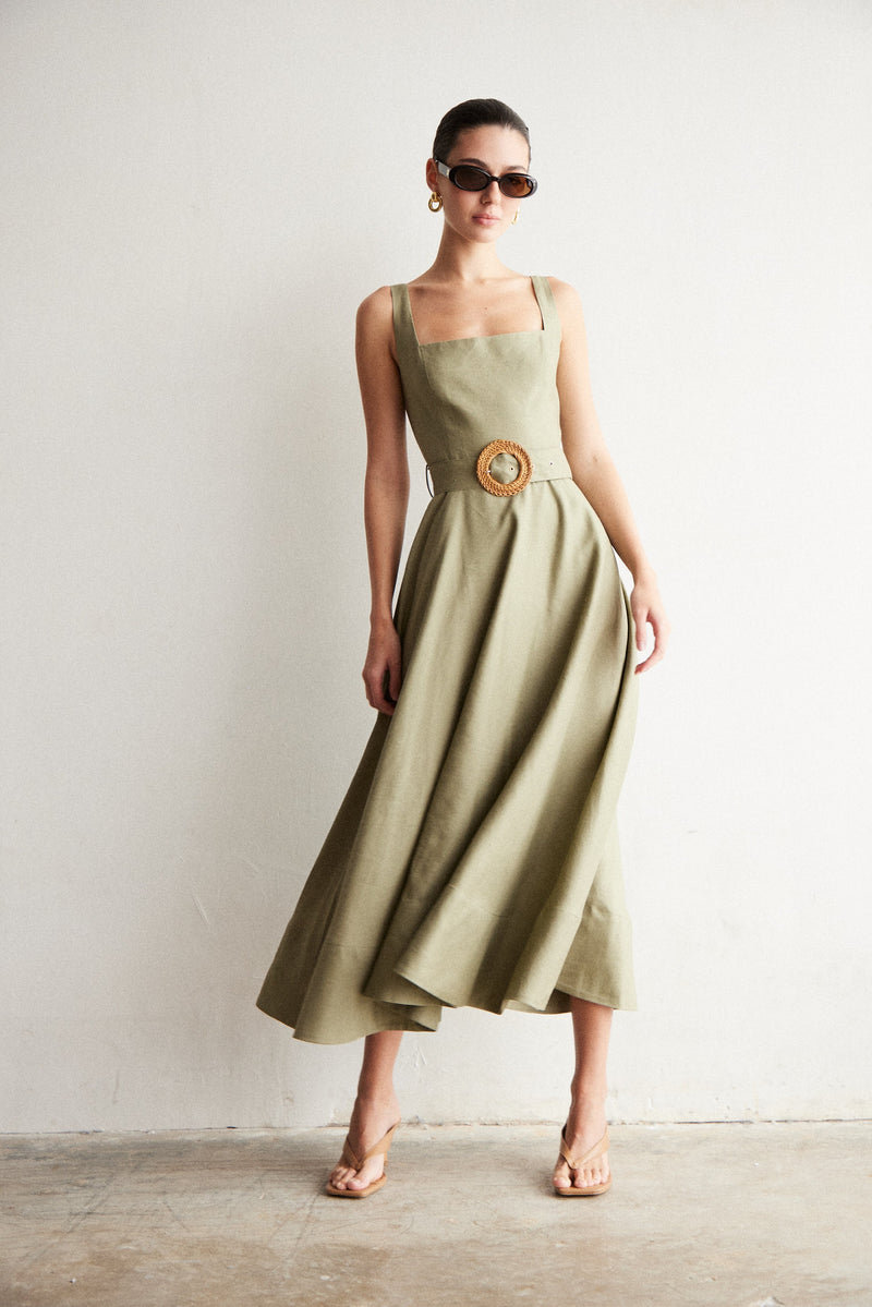 js71 eloise dress sage green