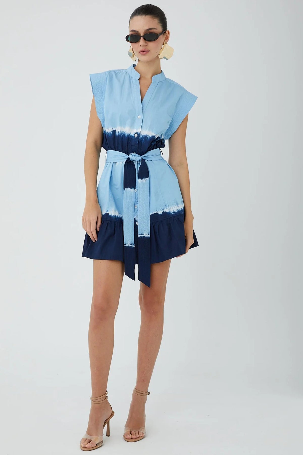 js71 everly dress indigo dip dye