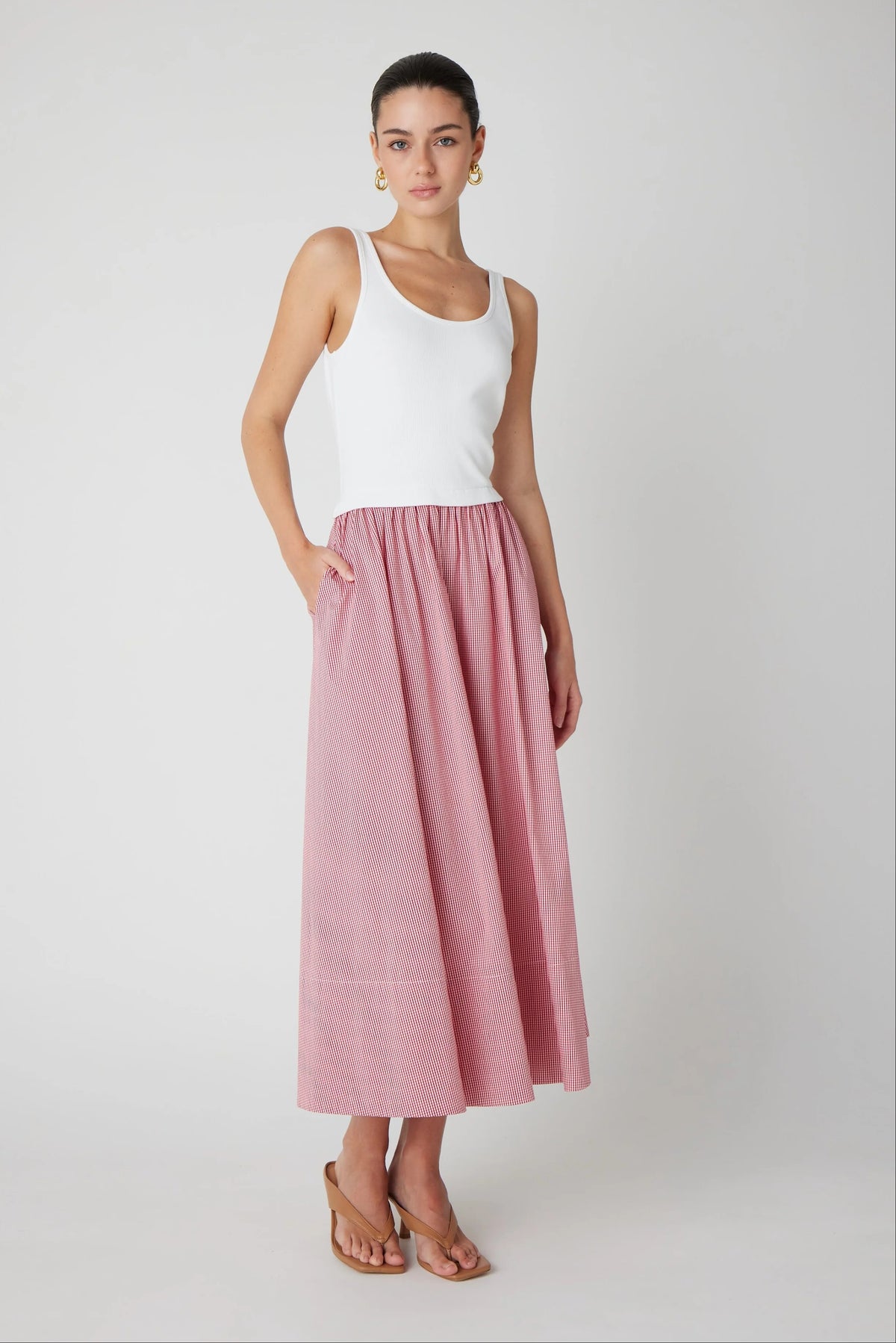 js71 gracen dress red white