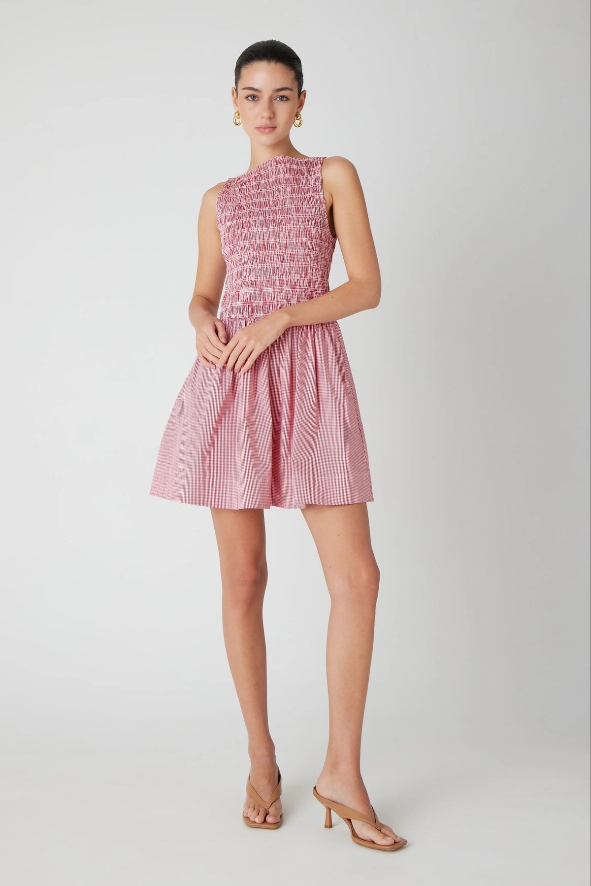 js71 marisol dress red white