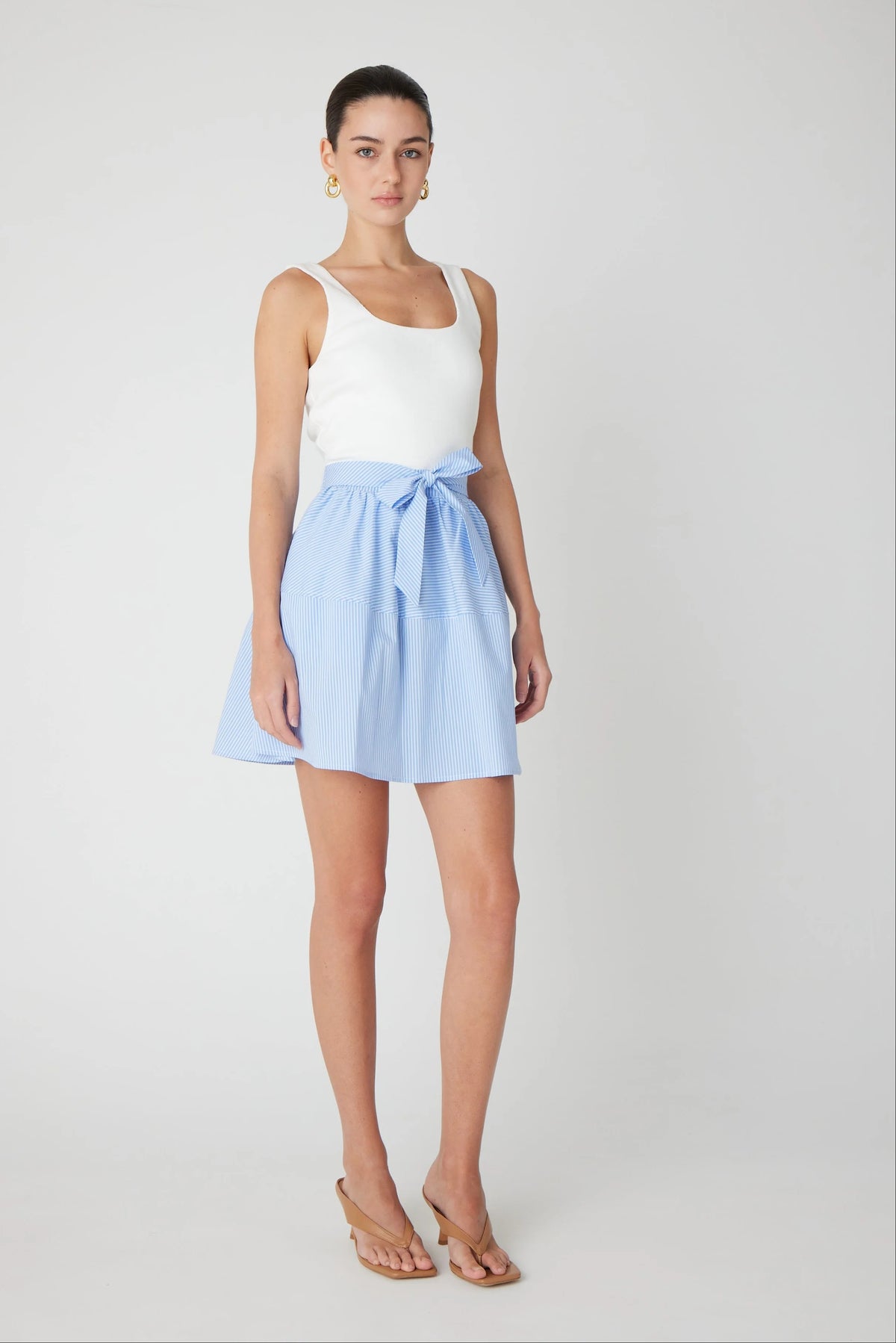 js71 solene dress blue white stripe