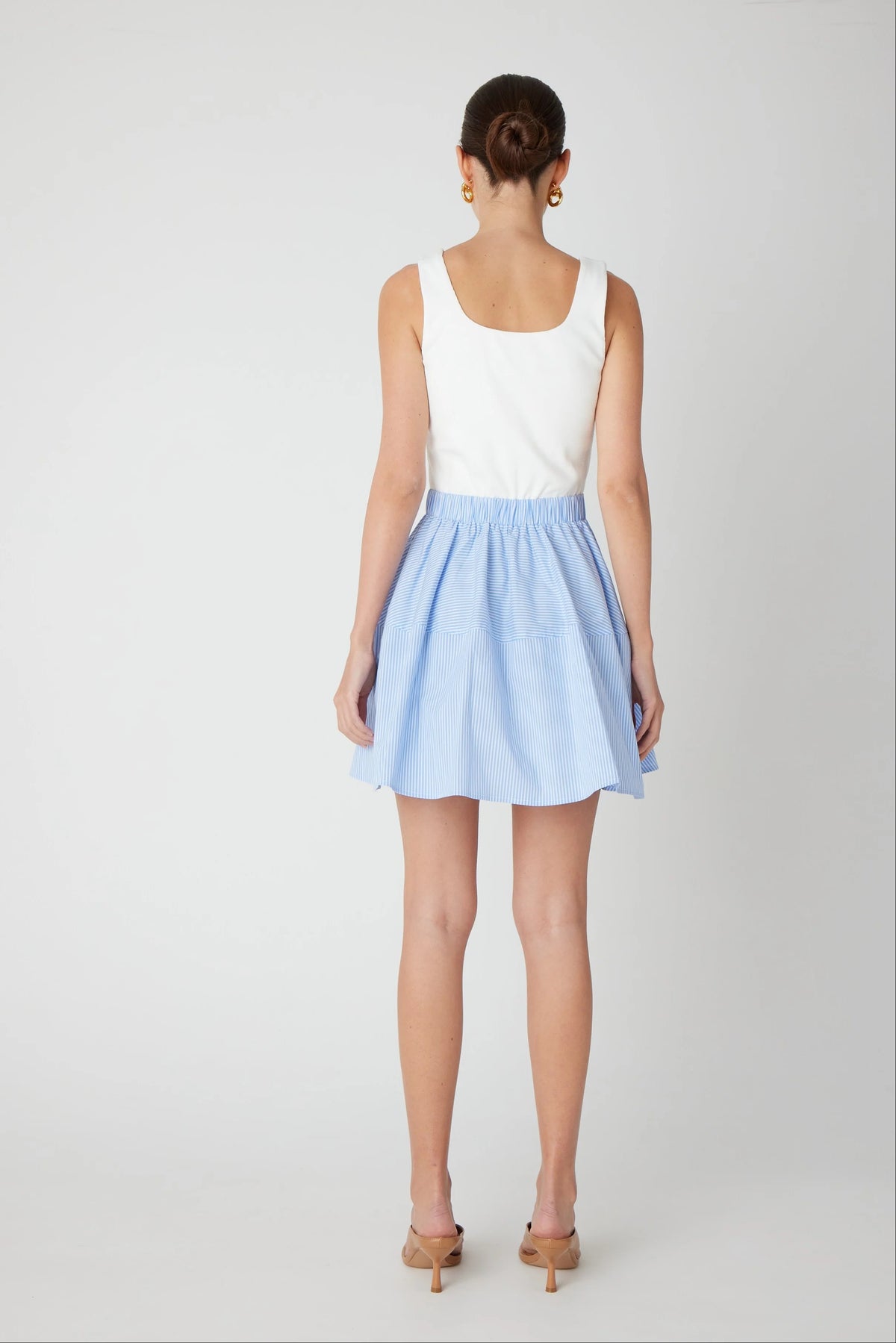 js71 solene dress blue white stripe