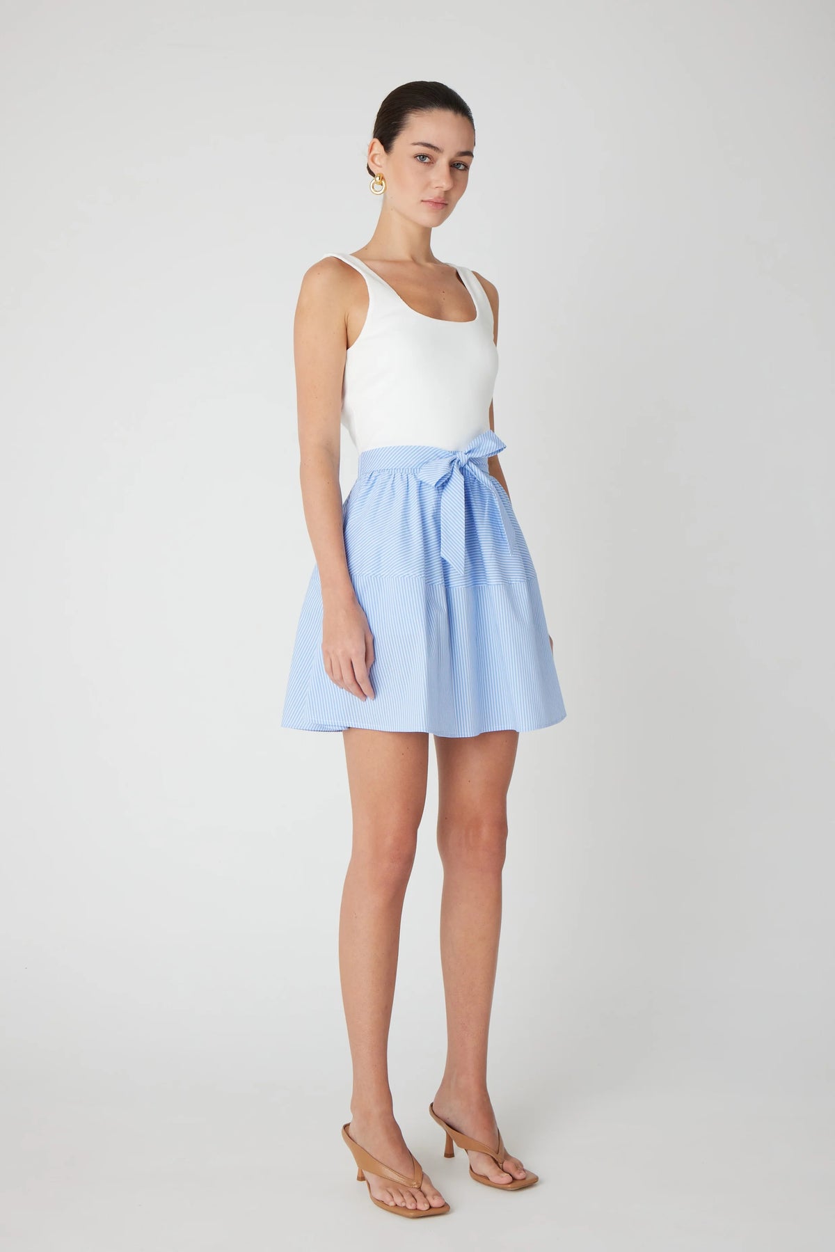 js71 solene dress blue white stripe