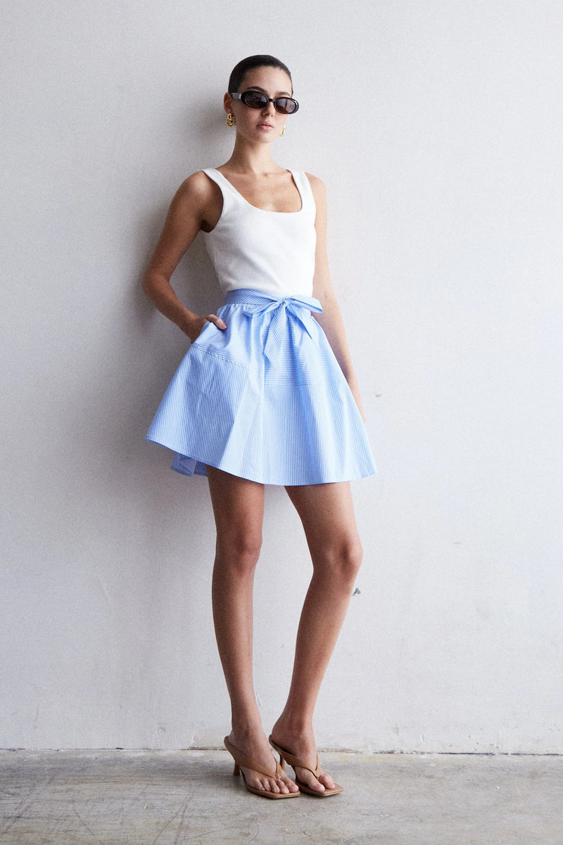 js71 solene dress blue white stripe