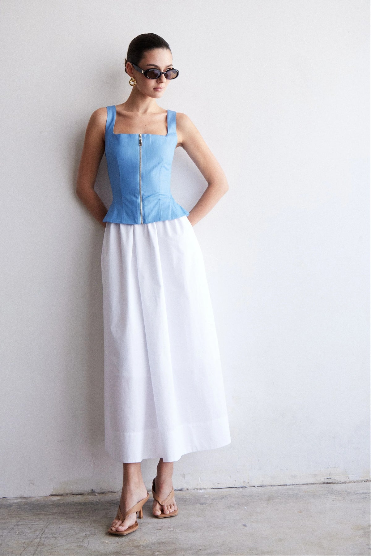 js71 wells dress light blue white