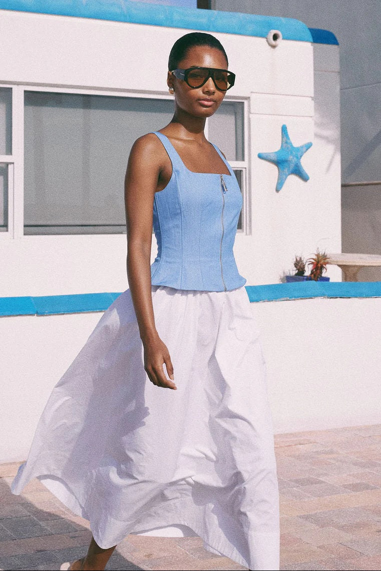 js71 wells dress light blue white