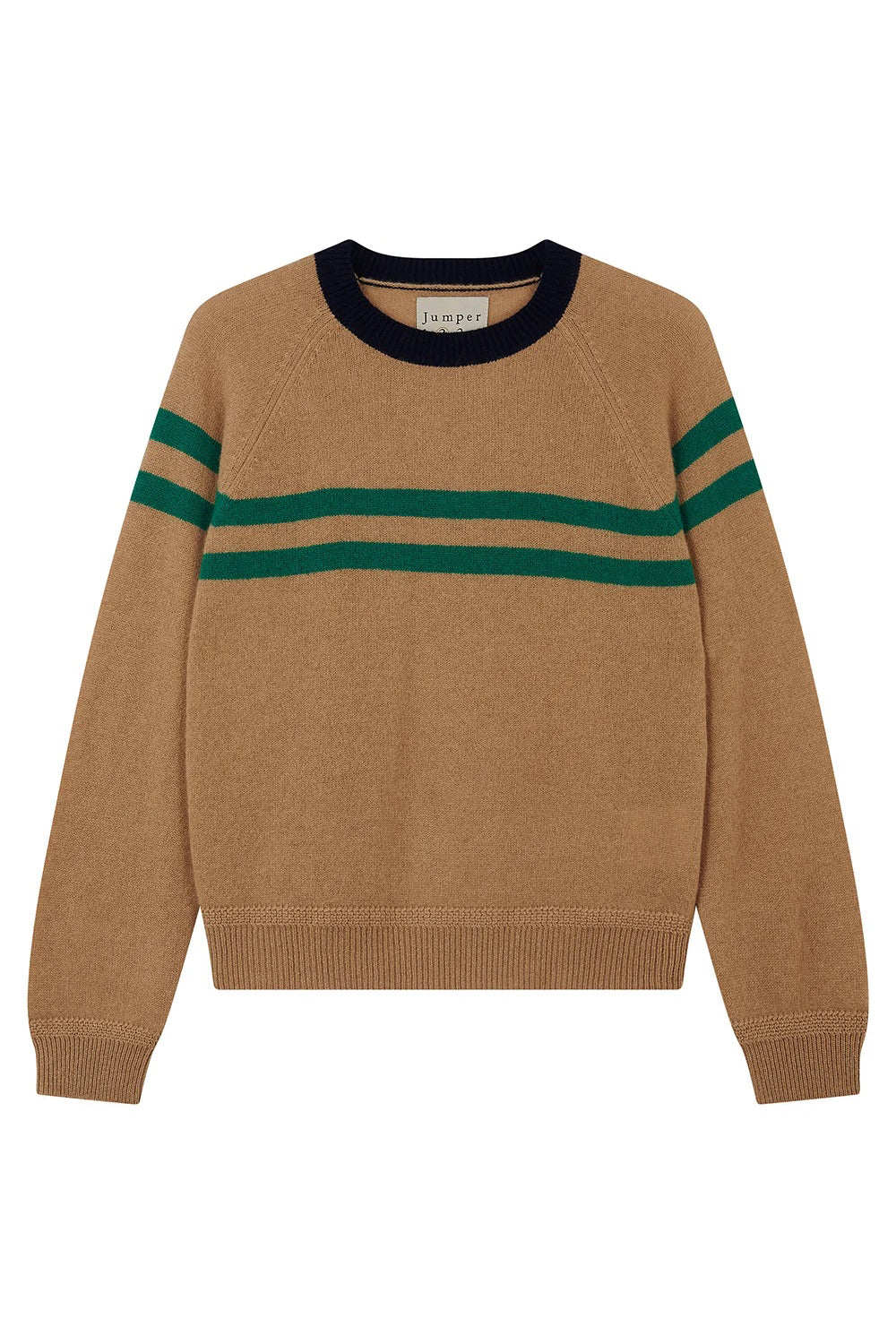 jumper 1234 chest stripe crew camel