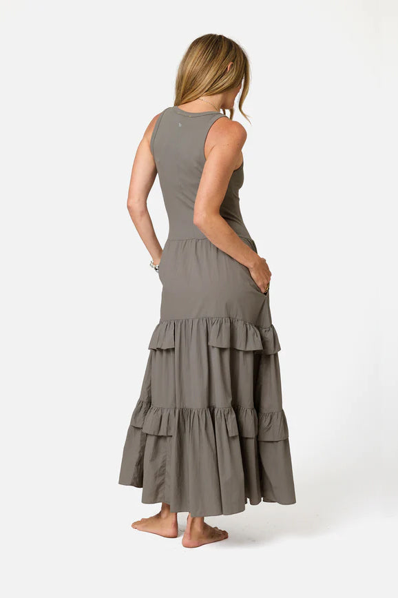 kerri rosenthal athena dress mid grey