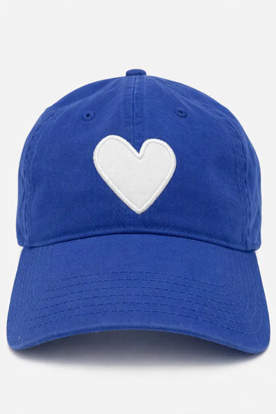 kerri rosenthal baseball hat bright blue white imperfect heart