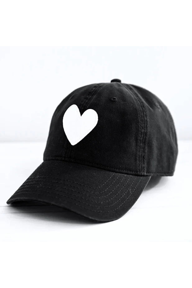 kerri rosenthal baseball hat black with white heart