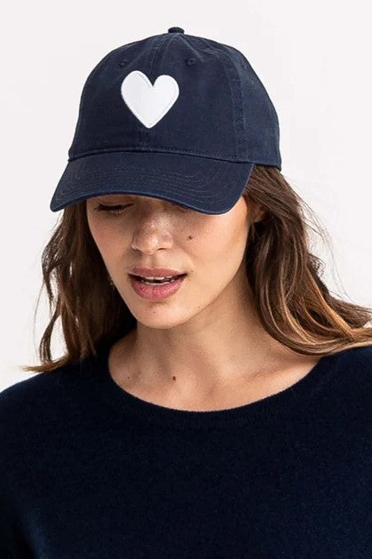 kerri rosenthal baseball hat indigo with white heart