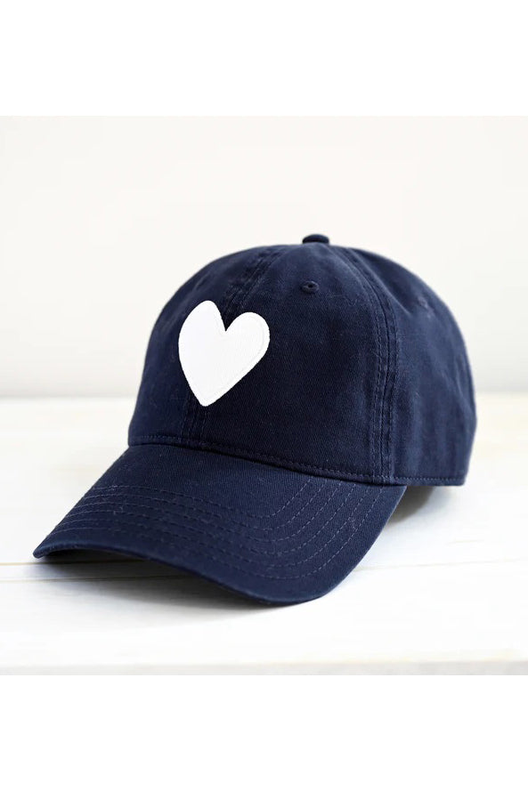 kerri rosenthal baseball hat indigo with white heart