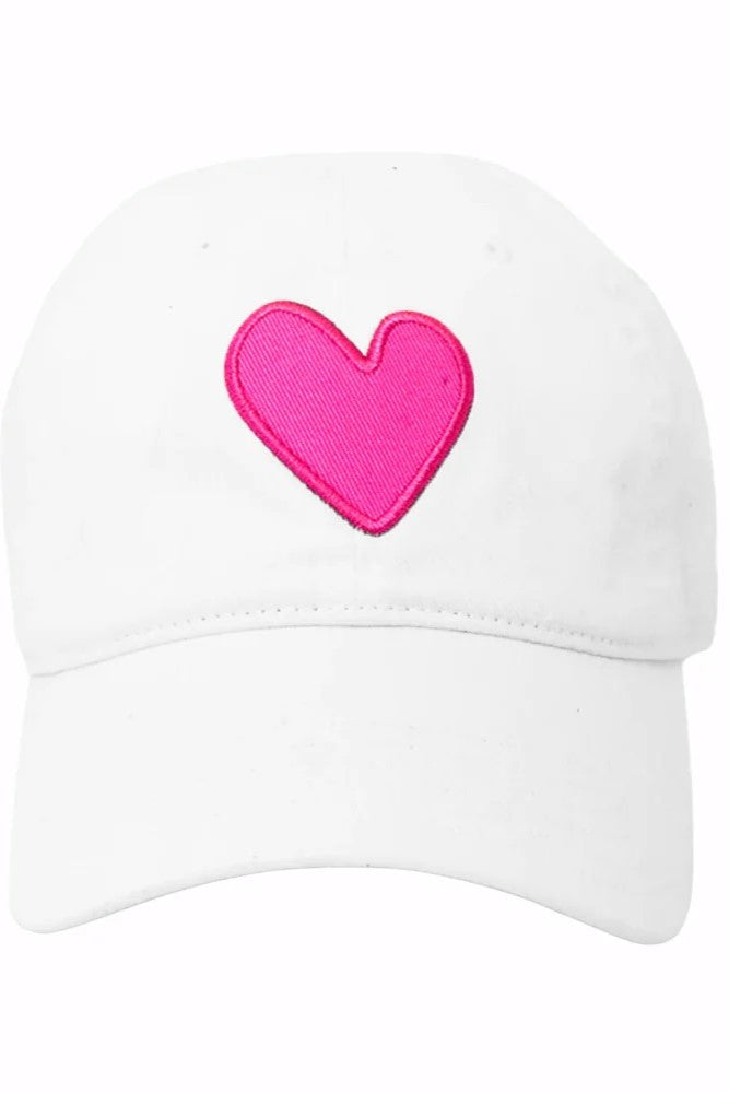 kerri rosenthal baseball hat white with pink heart