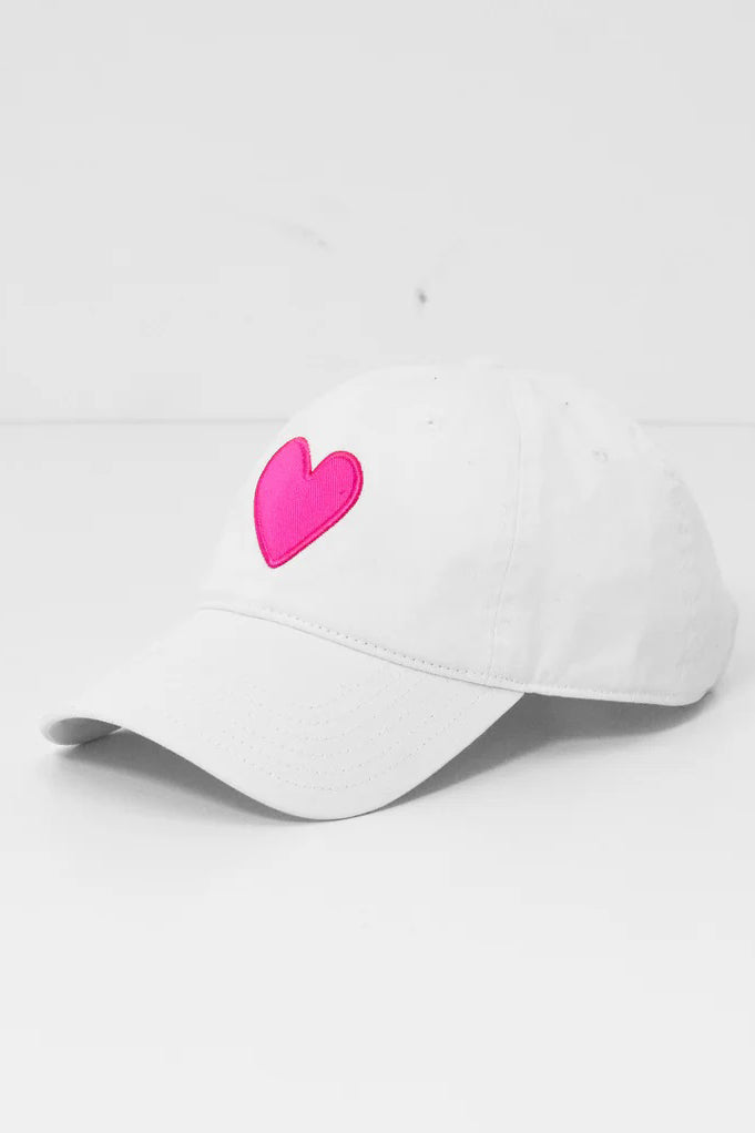 kerri rosenthal baseball hat white with pink heart