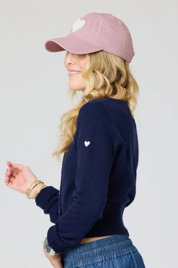 kerri rosenthal baseball hat mauve cream chenille 