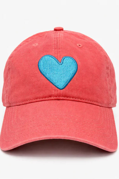 kerri rosenthal baseball hat poppy red denim blue