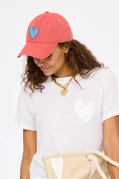 kerri rosenthal baseball hat poppy red denim blue