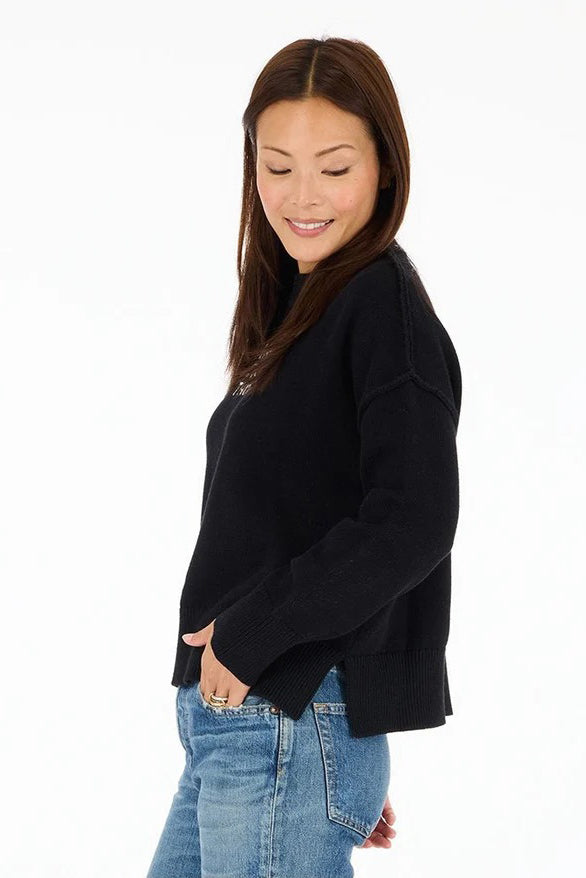 kerri rosenthal happy everything boyfriend sweater black