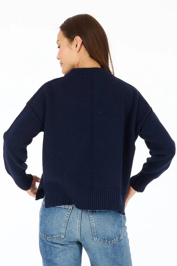 kerri rosenthal peace & love boyfriend sweater indigo