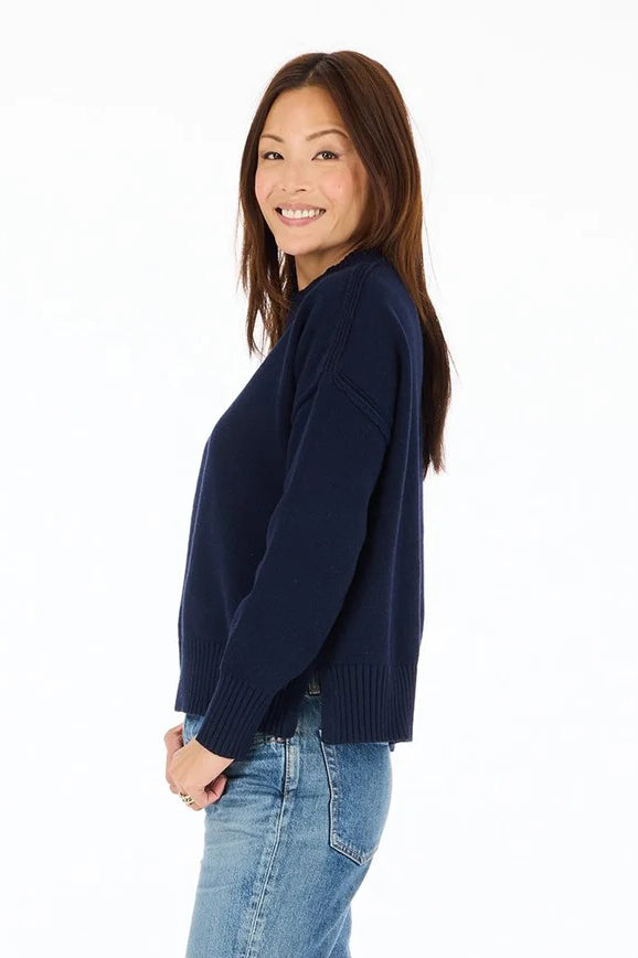 kerri rosenthal peace & love boyfriend sweater indigo