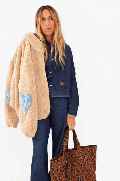 kerri rosenthal coze magoze jacket teddy brown
