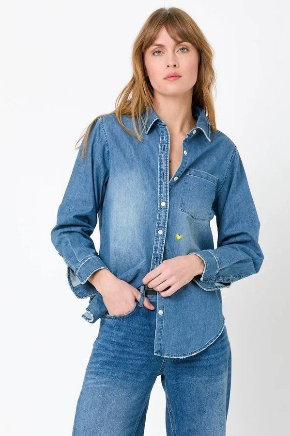 kerri rosenthal denim shirt lightweight true denim