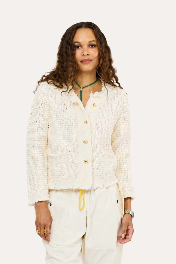 kerri rosenthal fringe beau-lero cardigan natural