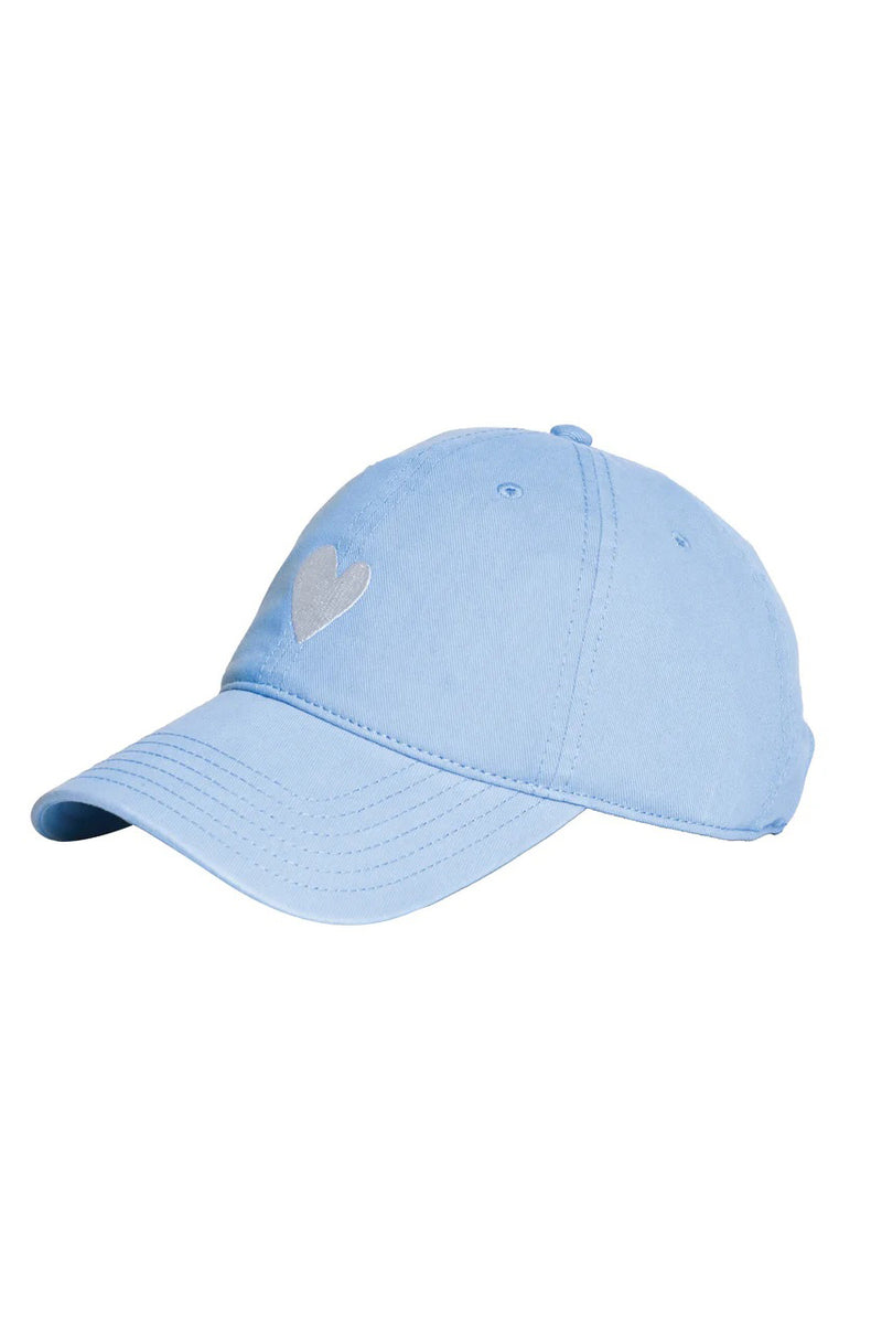 kerri rosenthal baseball hat light blue white heart