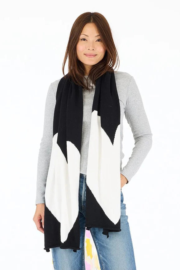 kerri rosenthal imperfect heart scarf black white