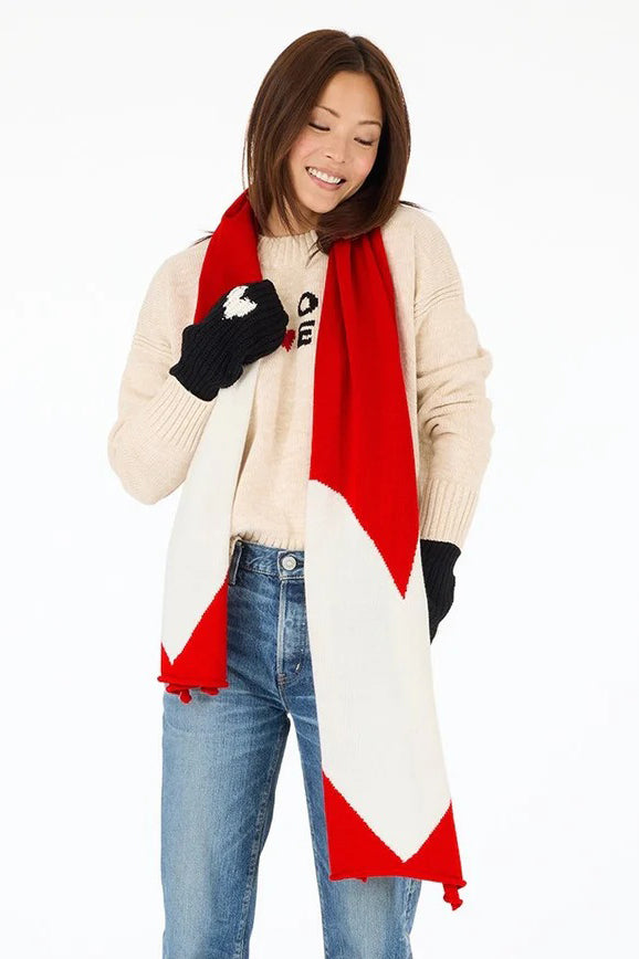 kerri rosenthal imperfect heart scarf red and white