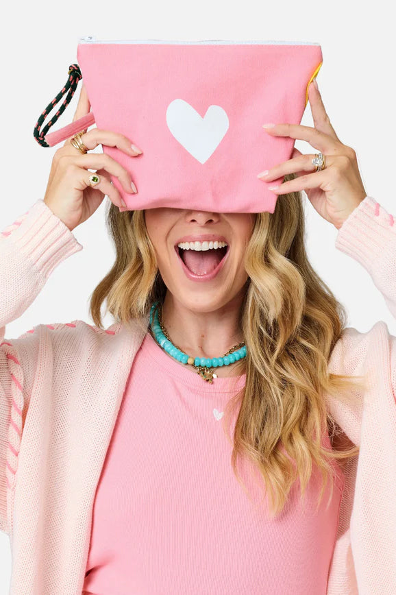 kerri rosenthal imperfect heart wristlet pink