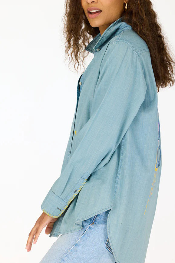 kerri rosenthal mia shirt love chambray blue